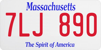 MA license plate 7LJ890