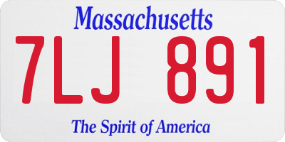 MA license plate 7LJ891