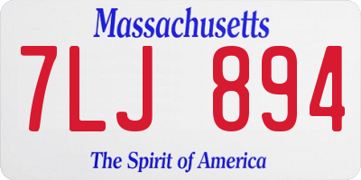 MA license plate 7LJ894