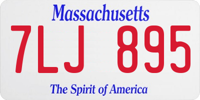MA license plate 7LJ895