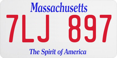 MA license plate 7LJ897