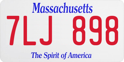 MA license plate 7LJ898