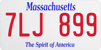 MA license plate 7LJ899