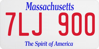 MA license plate 7LJ900