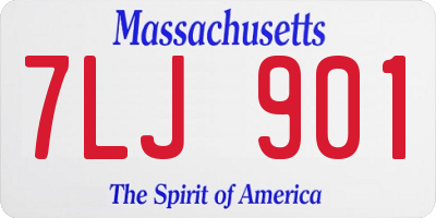 MA license plate 7LJ901