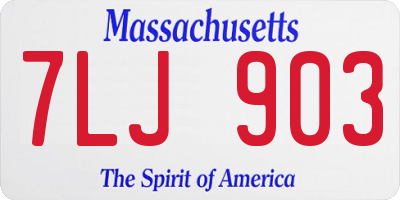 MA license plate 7LJ903