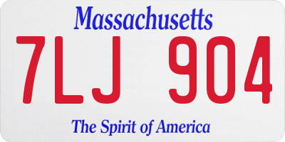 MA license plate 7LJ904