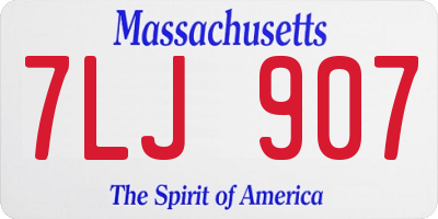MA license plate 7LJ907