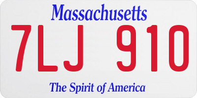 MA license plate 7LJ910