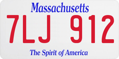 MA license plate 7LJ912