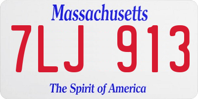 MA license plate 7LJ913