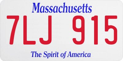 MA license plate 7LJ915