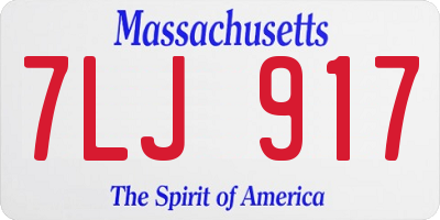 MA license plate 7LJ917