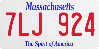 MA license plate 7LJ924