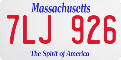 MA license plate 7LJ926