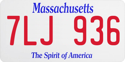 MA license plate 7LJ936