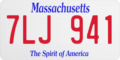 MA license plate 7LJ941