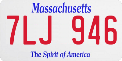MA license plate 7LJ946