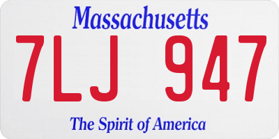 MA license plate 7LJ947
