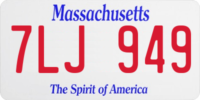 MA license plate 7LJ949
