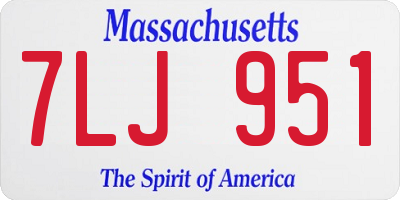 MA license plate 7LJ951