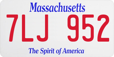MA license plate 7LJ952
