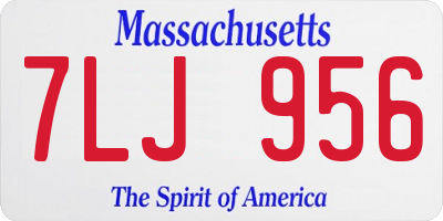 MA license plate 7LJ956