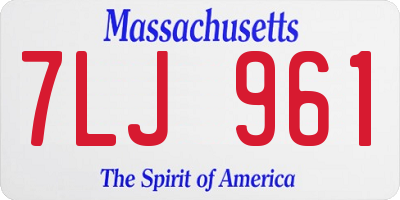 MA license plate 7LJ961