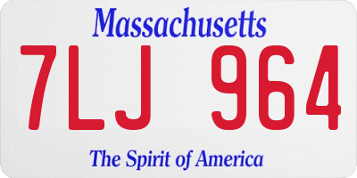 MA license plate 7LJ964