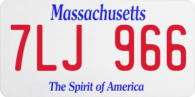 MA license plate 7LJ966