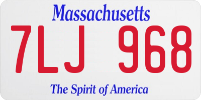 MA license plate 7LJ968