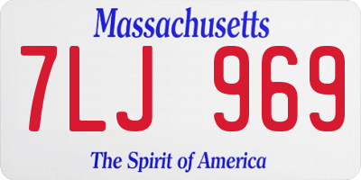 MA license plate 7LJ969