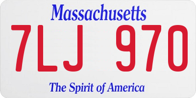 MA license plate 7LJ970