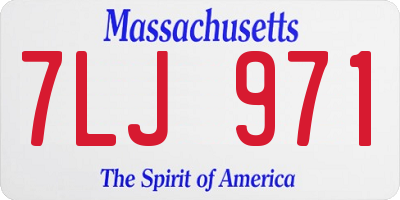 MA license plate 7LJ971