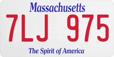 MA license plate 7LJ975