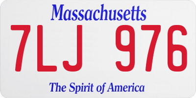 MA license plate 7LJ976