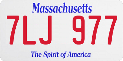 MA license plate 7LJ977