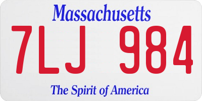 MA license plate 7LJ984