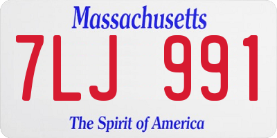 MA license plate 7LJ991