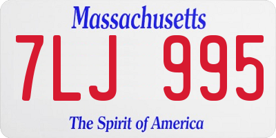 MA license plate 7LJ995