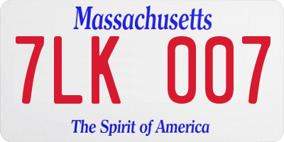MA license plate 7LK007