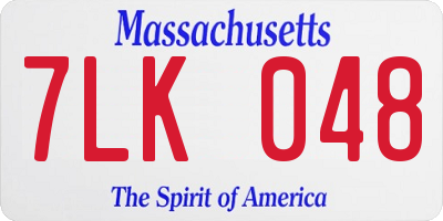 MA license plate 7LK048