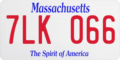 MA license plate 7LK066