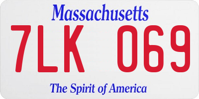 MA license plate 7LK069