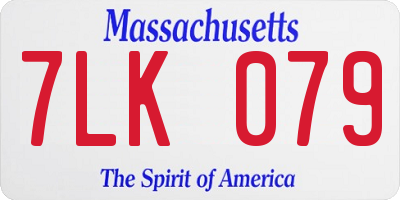 MA license plate 7LK079
