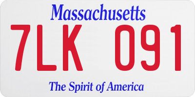 MA license plate 7LK091