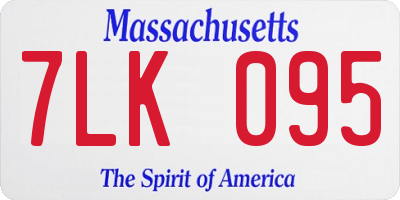 MA license plate 7LK095