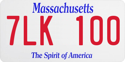 MA license plate 7LK100