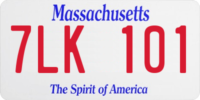 MA license plate 7LK101