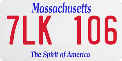 MA license plate 7LK106